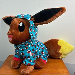 Build A Bear Workshop Pokemon Eevee 16" Plush Toy Stuffed Animal with pyjama